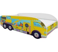 ACMA lit d'adolescent lit d'enfant lit de voiture junior lit de camion kit complet avec matelas sommier à lattes et protection antichute 160x80, 02
