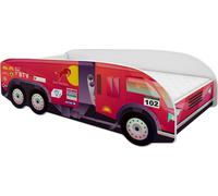 ACMA lit d'adolescent lit d'enfant lit de voiture junior lit de camion kit complet avec matelas sommier à lattes et protection antichute 160x80, 03
