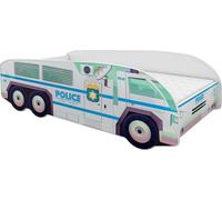 ACMA lit d'adolescent lit d'enfant lit de voiture junior lit de camion kit complet avec matelas sommier à lattes et protection antichute 160x80, 01