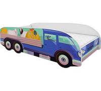 ACMA lit d'adolescent lit d'enfant lit de voiture junior lit de camion kit complet avec matelas sommier à lattes et protection antichute 160x80, 05