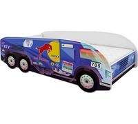 ACMA Lit d'adolescent Lit d'enfant Lit de voiture Junior PisteLit complet avec matelas Sommier à lattes et protection antichute 160x80, 08