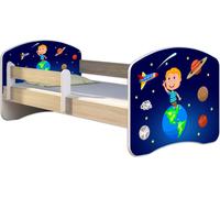 ACMA lit d'adolescent lit d'enfant lit junior set complet avec matelas sommier à lattes et protection contre les chutes Sonoma 22 Kosmos 140x70