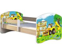 ACMA lit d'adolescent lit d'enfant lit junior set complet avec matelas sommier à lattes et protection contre les chutes Sonoma 20 Bagger 180x80