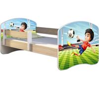 ACMA lit d'adolescent lit d'enfant lit junior set complet avec matelas sommier à lattes et protection contre les chutes Sonoma 13 footballeur 180x80