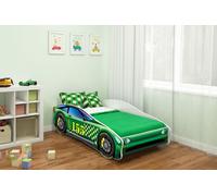 ACMA Lit d'enfant Lit de voiture Junior Cars Lit complet avec matelas, sommier et protection contre les chutes 160x80 cm - CAR-5