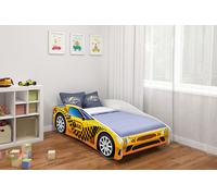 ACMA Lit d'enfant Lit de voiture Junior Cars Lit complet avec matelas, sommier et protection contre les chutes 160x80 cm - CAR-10