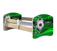 ACMA lit d'adolescent lit d'enfant lit junior set complet avec matelas sommier à lattes et protection contre les chutes Sonoma 14 Goal ! !! 180x80 + coffre de lit