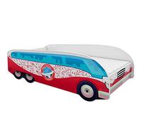 ACMA lit d'adolescent lit d'enfant lit de voiture junior lit de camion kit complet avec matelas sommier à lattes et protection contre les chutes 160x80, 11