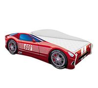ACMA Lit d'enfant Lit de voiture Junior Cars Lit complet avec matelas, sommier et protection contre les chutes 140x70 cm - CAR-1