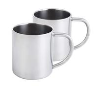 ACMEDE 2PCS Ensemble de Tasses Thermo en Acier Inoxydable 200 ML/300ml Tasse double paroi en acier inoxydable Avec poignée 400 ml cafetière incassable verres à bière Pour maison, bureau