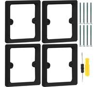 Acmerota 4 pièces d'espacement pour prise simple, cadre d'encadrement 10mm noir, rallonge pour boîtier encastré, cadre d'espacement carré empilable, plaque pour boîtier encastré pour interrupteurs