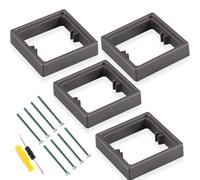 Acmerota Entretoise à douille unique, profondeur 20 mm (0,78 pouce) Cadre d'interrupteur électrique, gris, carré Entretoise Cadre à une prise, pour augmenter la hauteur, lot de 4