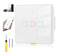 Acmerota Interrupteur intelligent 3 Gang interrupteur mural, télécommande sans interrupteur Internet Méthode de câblage universelle (pas de neutre+ avoir le neutre)