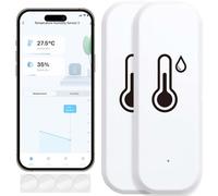 Acmerota Thermomètre hygromètre intelligent Wi-Fi Smart Moniteur de Haute Précision d'Humidité et de Température Fréquence de mise à jour réglable pour bébé, maison, garage, serre, 2Pcs