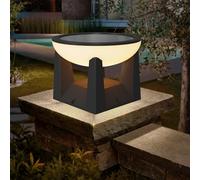 ACMHNC Borne Solaire Extérieur, Éclairage de Portail, Jardin et Pilier | IP65 Lampadaire solaire 3000K, Autonomie 6-12 H, Pour Chemin, Terrasse, Colonne,15×15×14,5 cm,Noir
