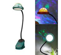 ACMHNC Lampe à Pince Pour Enfants, Lampe de Lecture à Pince LED Rechargeable USB avec Projection D'étoile, 4000k Lampe de Chevet à Col de Cygne 360 ° Tactile Dimmable, Veilleuse à Clip étoile,Grün