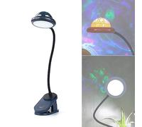 ACMHNC Lampe de Lecture à Pince Enfant, Projection Étoilée, USB-C | 4000K Liseuse Dimmable, Autonomie 6-10 h, Pince 5 cm, Col de Cygne 360 °, Pour lire au lit ou au Bureau, Bleu