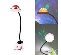ACMHNC Lampe de Lecture à Pince Enfant, Projection Étoilée, USB-C | 4000K Liseuse Dimmable, Autonomie 6-10 h, Pince 5 cm, Col de Cygne 360 °, Pour lire au lit ou au Bureau, Rose