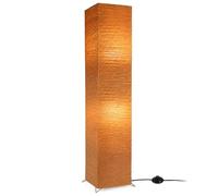 ACMHNC LED Lampadaire Sur Pied Salon Papier, E27 Lampe Sur Pied Chambre Avec Abat-Jour En Papier, 2 Flammes Lampe De Lecture Moderne Lampe De Sol Papier Lumière Chaude,Max.40 Watt,H: 123Cm,Marron