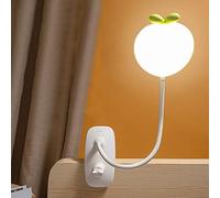 ACMHNC LED Lampe À Pince Pour Lit Enfant, Flexible À 360° Liseuse Lampe Clipsable 3 Modes Éclairage Et 5 Intensité Variable, Lampe De Bureau Led Sans Fil Rechargeable USB Pour Livre Au Lit,Blanc