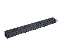ACO Hexaline 2.0 caniveau d’évacuation 1 m en PP noir avec grille antidérapante