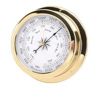 ACOGEDO Baromètre en Laiton de 4,7 Pouces, Mesure Précise de la Pression Atmosphérique avec Cadran Blanc et échelles en Or Noir, pour Yachts, Cargos, Navires, Maison Marine