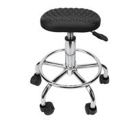 ACOGEDO Tabouret Roulant avec roulettes Pivotant à 360 Degrés, Hauteur Réglable, Siège en Cuir PU, Base ABS, Acier Inoxydable, pour Salon de Manucure, Usage Domestique