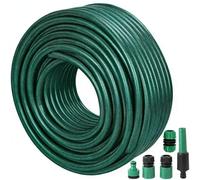 ACOLOMU Tuyau d'arrosage 10m pour jardin avec raccords de buse de pulvérisation réglables, tuyau d'arrosage flexible en PVC non étendu de 12 mm de diamètre intérieur (10 m)