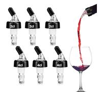 ACOMTUO 6 Pièces Becs Verseurs pour Bouteilles 2cl/4 ec Verseur Alcool, Liquor Spout Bouchon Doseur Distributeur d'Alcool Auto-pour, Doseur Pastis, Bec Verseur pour Vin, Liqueur, Cocktails, Bar