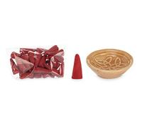 Acorde Lot de 30 Cônes d'Encens avec Support 6 Parfums Assortis 6.5x16.5x3.5 cm (Set de 48)