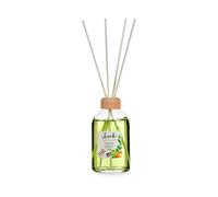 Acorde Mikado 100 ml avec tige verte lime 5,5x21,3x5,5 cm verre bois parfum d'ambiance (Set de 12)