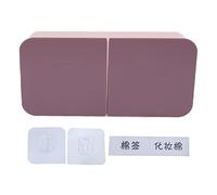 Acouto Boîte de Maquillage avec Couvercle Rabattable Mural, Support Amovible et Lavable pour Tampons en Coton pour Salle de Bain, avec Grande Ouverture en Biseau, Pâte Stable, Design (Rose Violet)