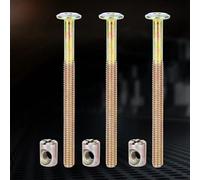 Acouto Boulons de Connecteur de Meubles M6 Vis à Douille Hexagonale en Acier au Carbone zingué avec écrous 40 Mm Paquet de 10 Attaches de Menuiserie Affleurantes pour Armoires en Bois Plans de