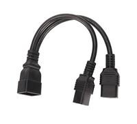 Acouto Double Cordon IEC320 C19 vers C20, Câble d'alimentation Répartiteur en Y en Cuivre sans Oxygène en PVC 12,6 Pouces 20A 125V 16A 250V pour Serveur PDU Rack Data Center Moniteur LED Lampe de