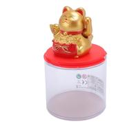 Acouto Feng Shui Chat Chanceux à énergie Solaire Agitant Maneki Neko Décoration Statue de Chat Porte-bonheur pour la Maison, la Boutique, l'intérieur de la Voiture, Couleur Champagne, Colorez Votre