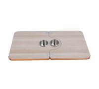 Acouto Panneau de Bureau Pliant en Bois de 29,53 "x 15,35" pour Camping-Car avec 2 Porte-gobelets en Acier Inoxydable pour Trail RV Table Pliante Plateau en Bois Table de Bateau Traile T TopRV