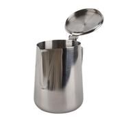 Acouto Pichet à Mousse de Lait Pichet à Crème en Acier Inoxydable 600 Ml avec Couvercle et Bec Anti-goutte Poignée Ergonomique pour Latte Art café Maison café Restaurant (1000ML)