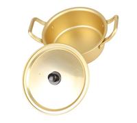 Acouto Pot en Aluminium Jaune Pot de Nouilles Ramen Coréen 20 Cm en Alliage d'Aluminium à Chauffage Rapide Marmite à Double Poignée pour les Pâtes à Soupe Utilisation Quotidienne de la Cuisine à (#1)