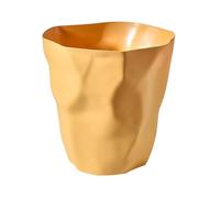 Acouto Poubelle en Plastique Moderne Unique, Corbeille à Papier froissé Irrégulière, Petite Poubelle à Dessus Ouvert pour Salle de Bains et Cuisine (YELLOW)