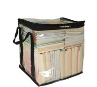 Acouto Sac de Rangement de Livres Transparent de Grande capacité, Fermeture éclair étanche, Multifonctionnel pour Livres, Documents, Organisateur de Rangement de Livres Transparent
