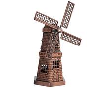 Acouto Statue de Moulin à Vent Hollandais - Modèle de Moulin à Vent Hollandais en Bois - Bronze Rouge - Mini Ornement Artisanal pour Enfants, Adolescents et Adultes