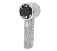 Acouto Ventilateur Portatif en Strass, Mini Ventilateur Portable Turbo Rechargeable avec Affichage Numérique, 5 Vitesses pour les Voyages en Plein Air, la Plage et le Camping (WHITE)