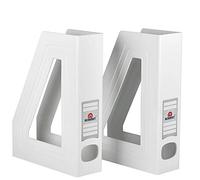 Acrimet Porte-Revues, Support Durable, Organisateur pour Dossiers pour Bureau (Plastique) (Couleur Blanc) (Lot de 2)
