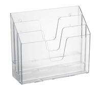 Acrimet Trieur de Documents Horizontal 3 Compartiments, A4, Transparent | Ouvert sur le dessus, 3 compartiments décalés, mural ou de bureau, en plastique, idéal pour dossiers, documents et courrier