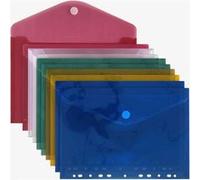 ACROPAQ 10 Pochettes Porte- documents Perforées A4 - 10 Chemises de Documents A4 Perforées avec Fermeture à Boucle et Crochet G