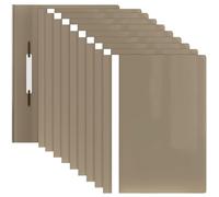 ACROPAQ - 10 x Chemise plastique A4 - Recto transparent et verso coloré, Classeur A4 jusqu'à 70 pages, Pastel khaki, Organisation professionnelle et simple - Porte document