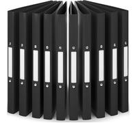 ACROPAQ 10 x Classeur A4 2 Anneaux- Jusqu'à 100 feuilles, Dos de 2,5 cm- Souple et Durable- Résisitants à l'eau- Étiquettes de Dos Noir G