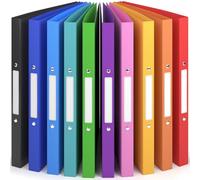 ACROPAQ - 10 x Classeur souple A4 | 2 anneaux | Avec étiquettes de dos, Dos de 2,5 cm, Couleur Arc-en-ciel de la collection Nature - Petit classeur plastique A4 souple, Classeurs 2 anneaux, Farde