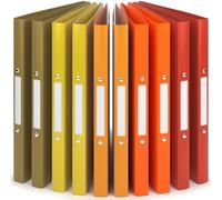 ACROPAQ - 10 x Classeur souple A4 | 2 anneaux | Avec étiquettes de dos, Dos de 2,5 cm, Couleur Lever du soleil de la collection Nature - Petit classeur plastique A4 souple, Classeurs 2 anneaux, Farde