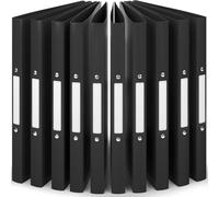 ACROPAQ 10 x Classeur A4 2 Anneaux- Jusqu'à 100 feuilles, Dos de 2,5 cm- Souple et Durable- Résisitants à l'eau- Étiquettes de Dos Noir G